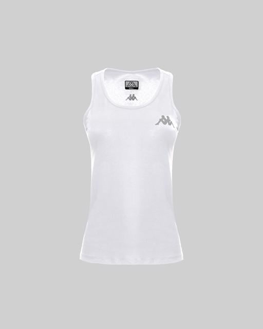 Beyaz Survivor Woman Tank 4 Kadın Beyaz Regular Fit Atlet - KAPPA® Türkiye