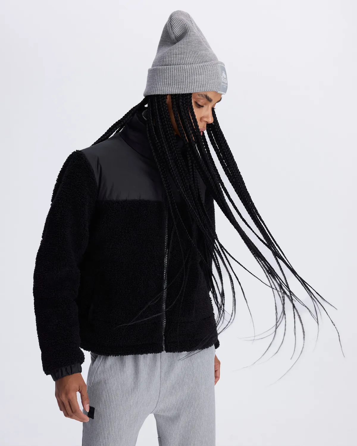 Siyah Authentic Sodani Kadın Siyah Oversize Fit Sherpa