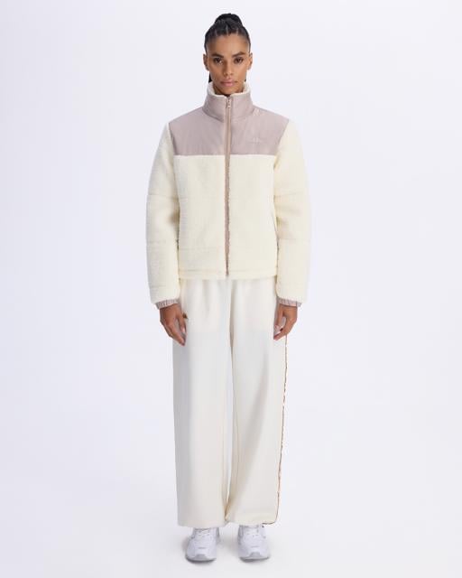 Beyaz Authentic Sodani Kadın Beyaz-Kahverengi Oversize Fit Sherpa - KAPPA® Türkiye