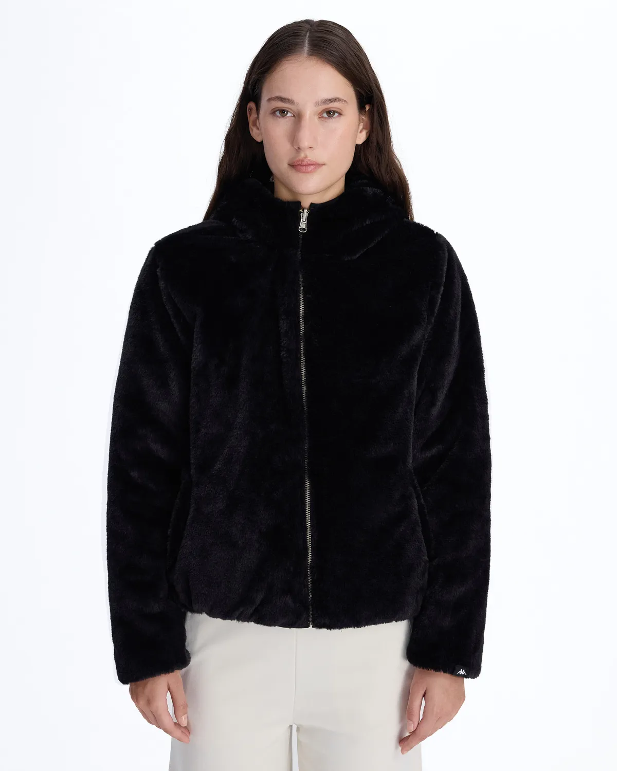 Siyah Authentic Sarano Çift Tarafli Kadın Siyah Oversize Fit Sherpa