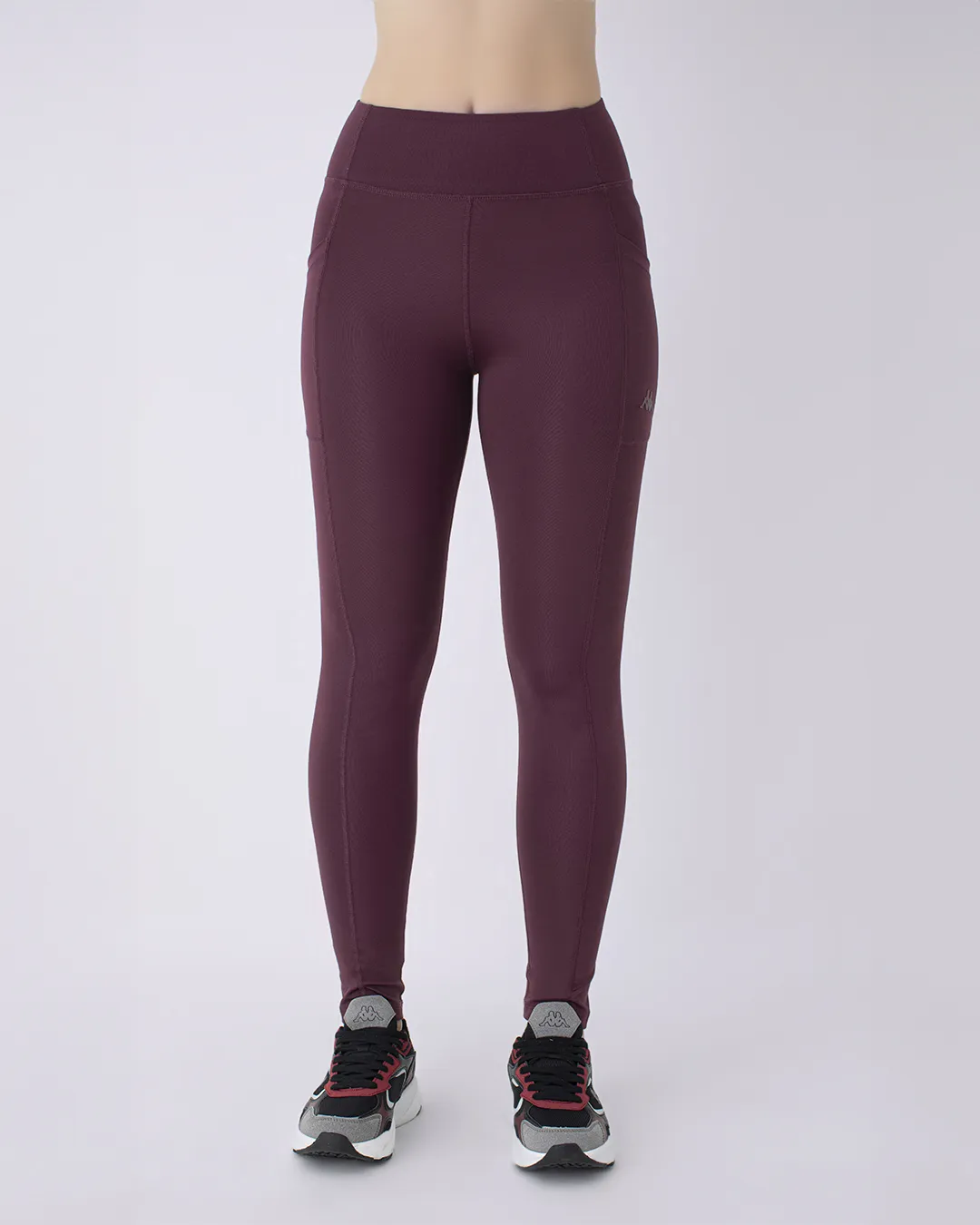 Kırmızı Logo Maia Kadın Bordo Skin Fit Tayt