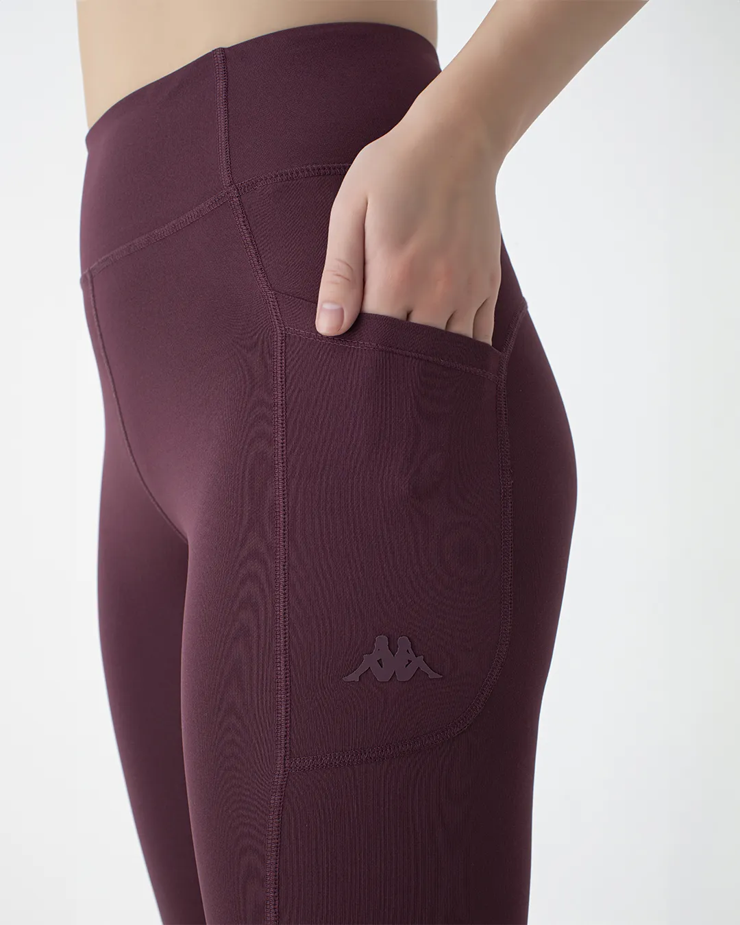 Kırmızı Logo Maia Kadın Bordo Skin Fit Tayt