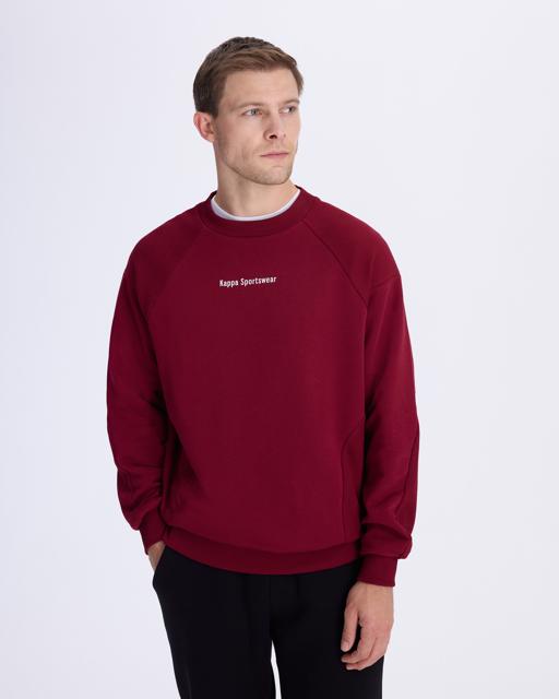 Kırmızı Authentic Alec Erkek Bordo Comfort Fit Sweatshirt - KAPPA® Türkiye