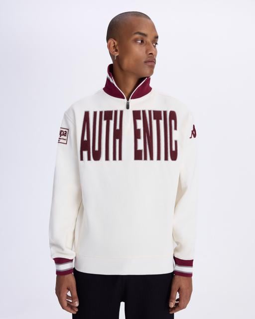 Beyaz Authentic Eroi Tur Erkek Beyaz Regular Fit Fermuarlı Eşofman Üstü - KAPPA® Türkiye