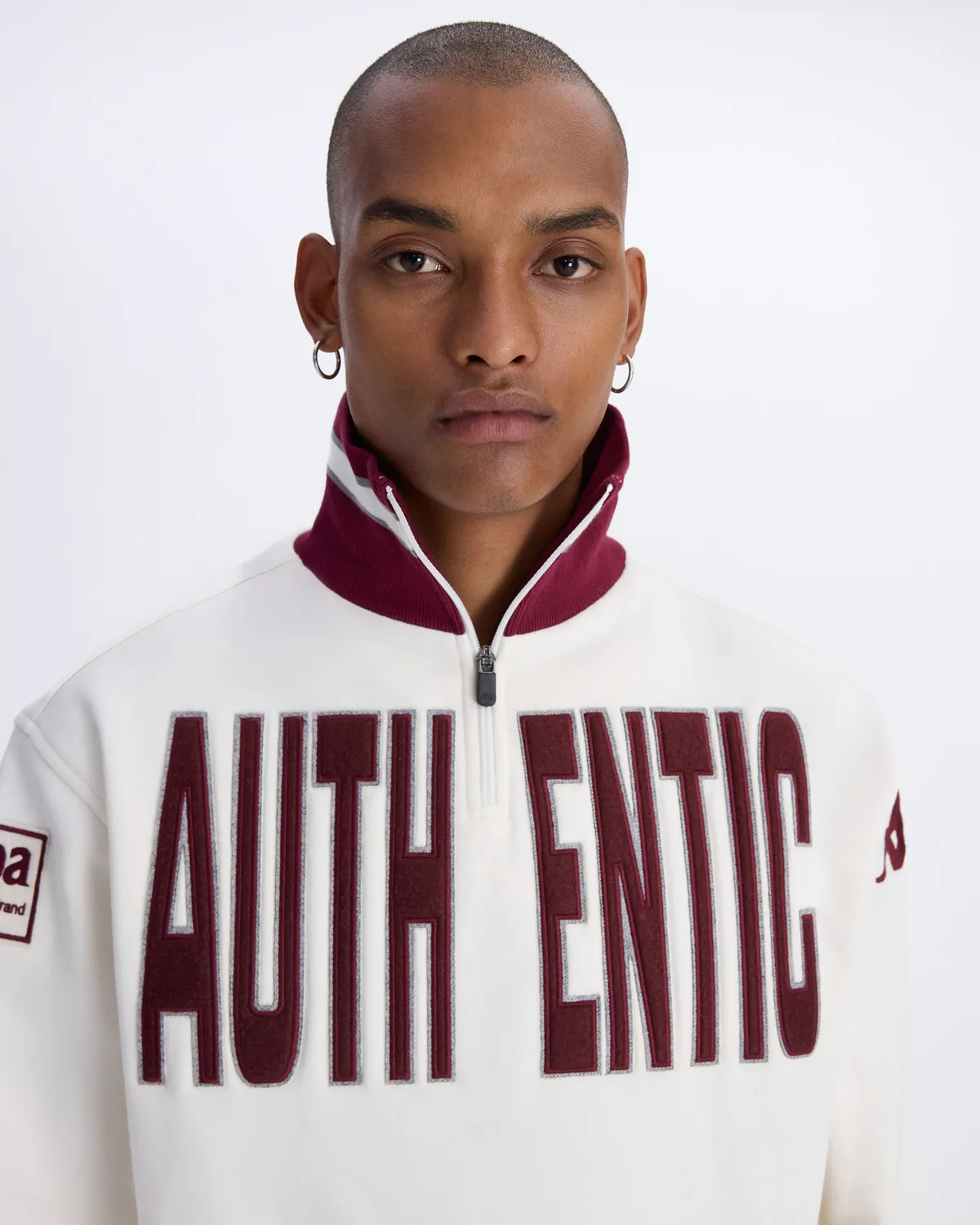 Beyaz Authentic Eroi Tur Erkek Beyaz Regular Fit Fermuarlı Eşofman Üstü