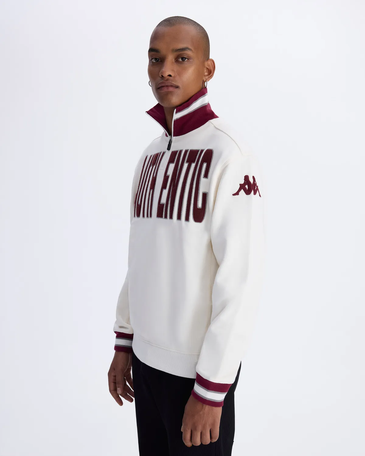 Beyaz Authentic Eroi Tur Erkek Beyaz Regular Fit Fermuarlı Eşofman Üstü