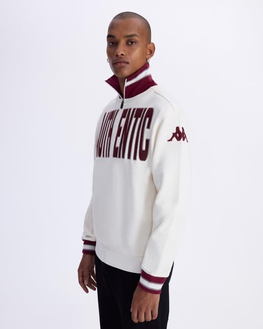 Beyaz Authentic Eroi Tur Erkek Beyaz Regular Fit Fermuarlı Eşofman Üstü - KAPPA® Türkiye