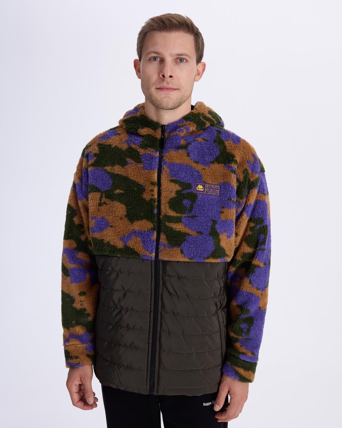 Authentic Alter Jacket Erkek Camel-Haki-Mor Regular Sherpa Mont