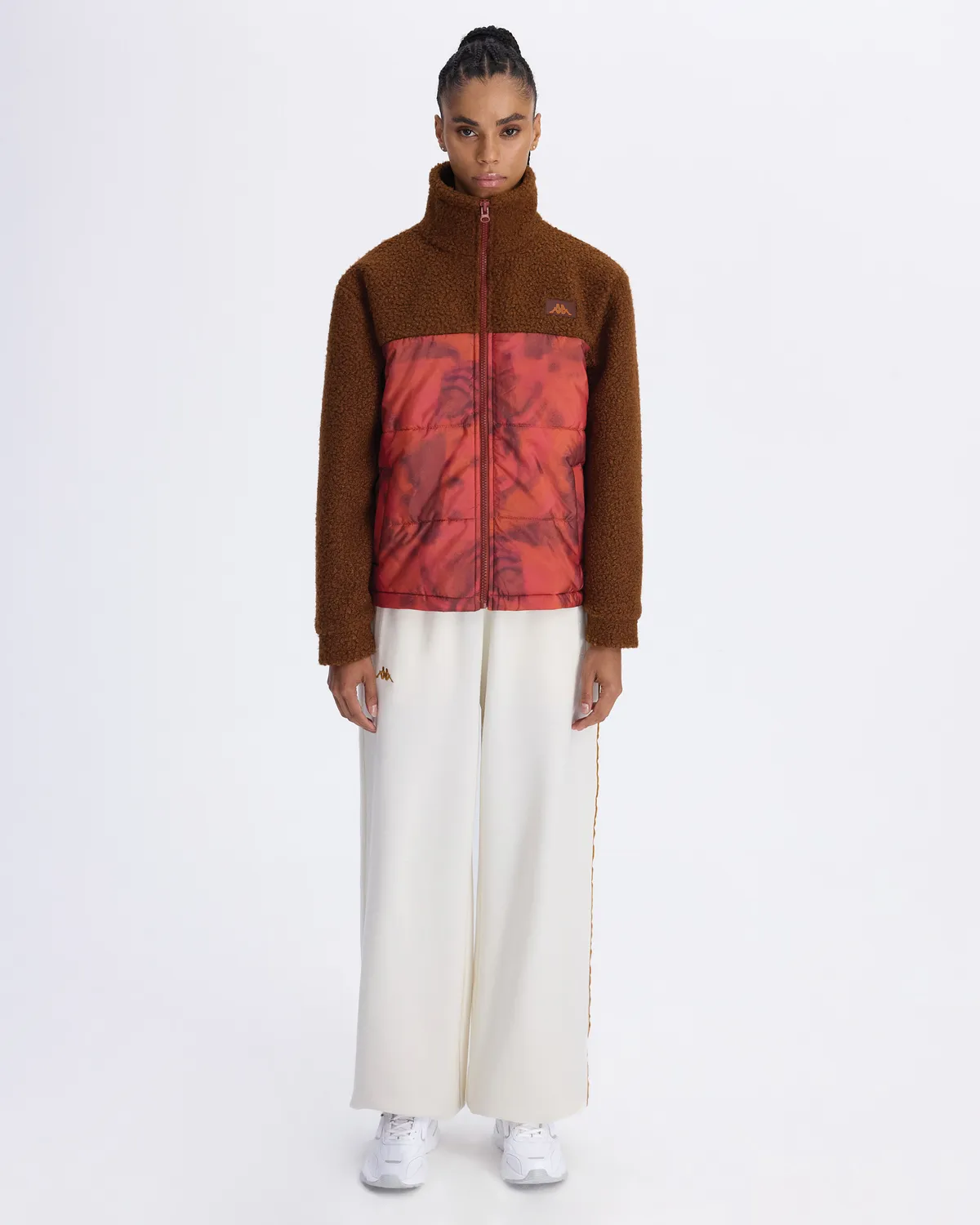 Kahverengi Authentic Aria Kadın Kahverengi-Turuncu Oversize Fit Sherpa