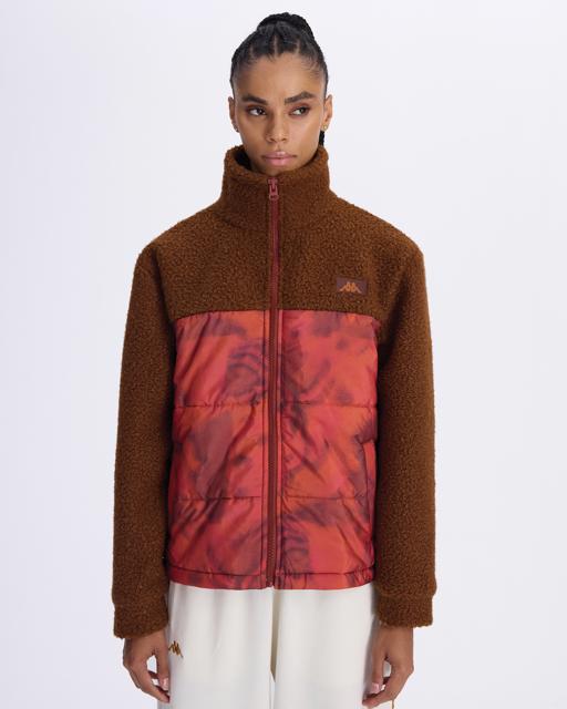 Kahverengi Authentic Aria Kadın Kahverengi-Turuncu Oversize Fit Sherpa - KAPPA® Türkiye