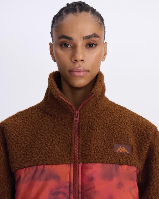 Kahverengi Authentic Aria Kadın Kahverengi-Turuncu Oversize Fit Sherpa - KAPPA® Türkiye