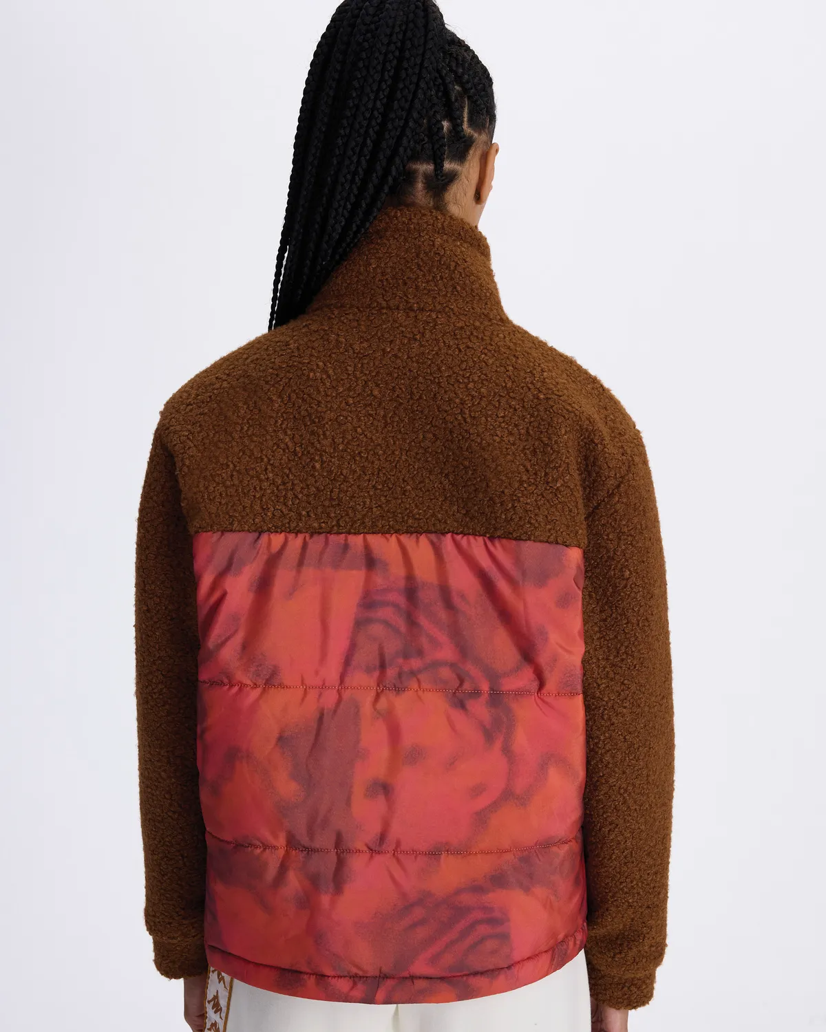 Kahverengi Authentic Aria Kadın Kahverengi-Turuncu Oversize Fit Sherpa