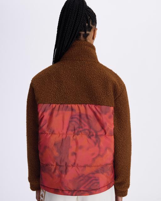 Kahverengi Authentic Aria Kadın Kahverengi-Turuncu Oversize Fit Sherpa - KAPPA® Türkiye