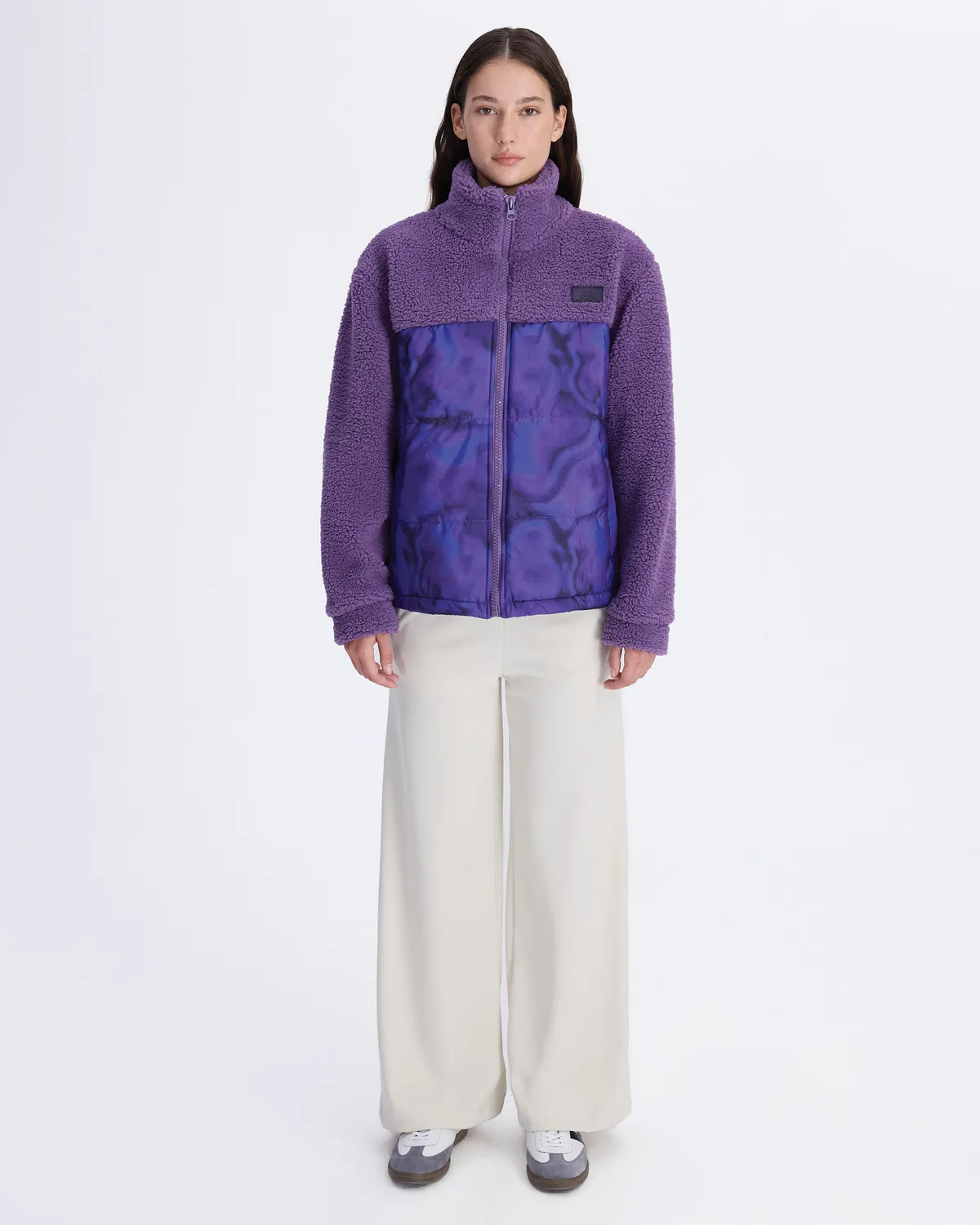 Mor Authentic Aria Kadın Mor Oversize Fit Sherpa