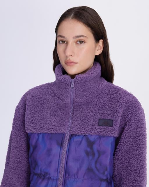 Mor Authentic Aria Kadın Mor Oversize Fit Sherpa - KAPPA® Türkiye