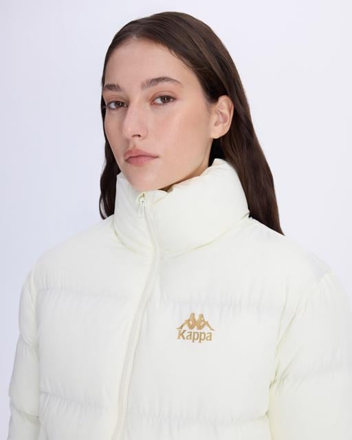 Beyaz Authentic Arya Kadın Beyaz Regular Fit Şişme Mont - KAPPA® Türkiye