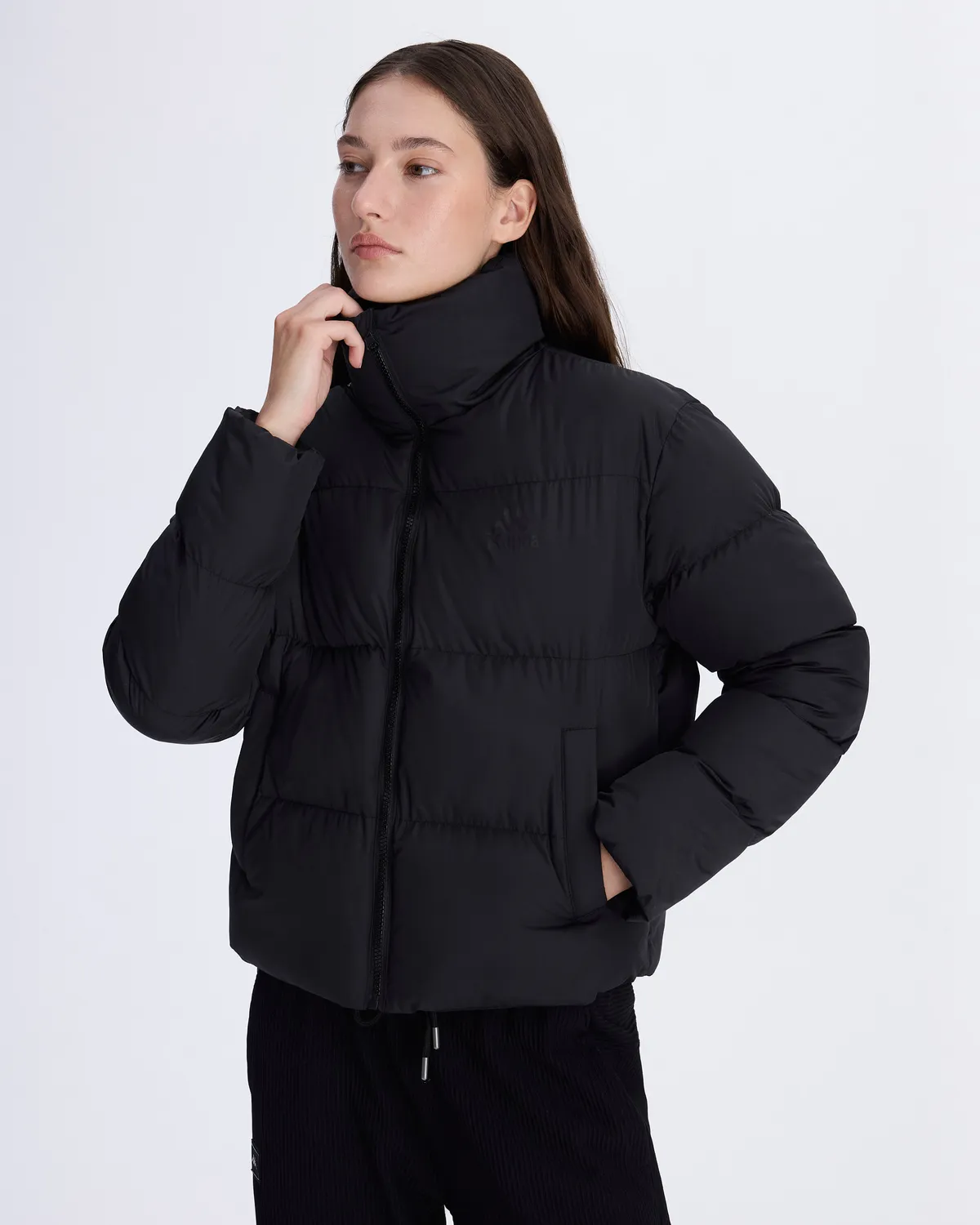 Siyah Authentic Arya Kadın Siyah Regular Fit Şişme Mont