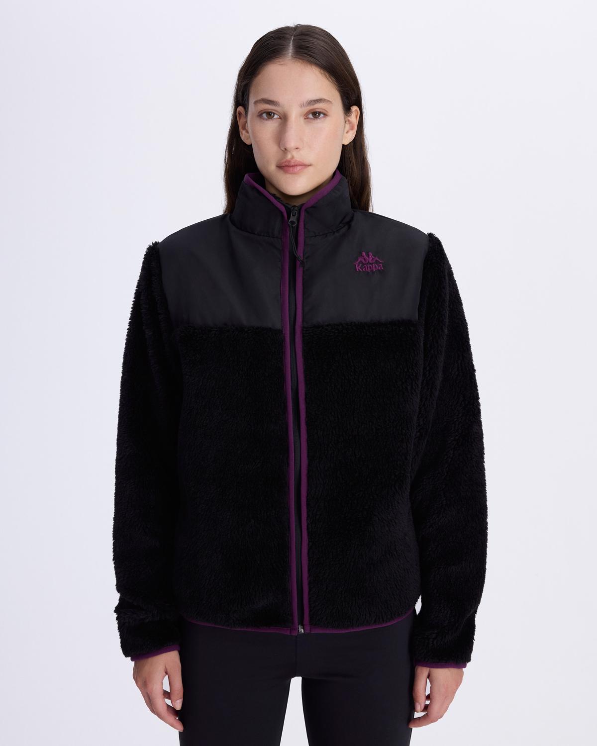 Authentic Abent Kadın Siyah Comfort Sherpa Mont | KAPPA® Türkiye