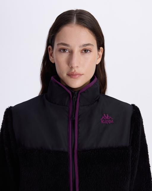 Siyah Authentic Abent Kadın Siyah Comfort Sherpa Mont - KAPPA® Türkiye
