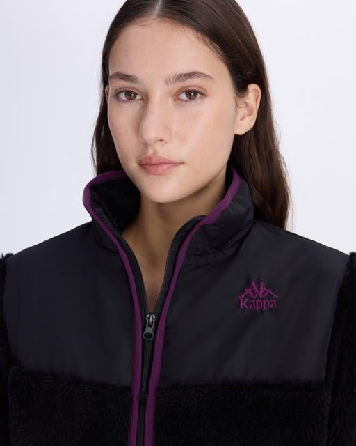 Siyah Authentic Abent Kadın Siyah Comfort Sherpa Mont - KAPPA® Türkiye