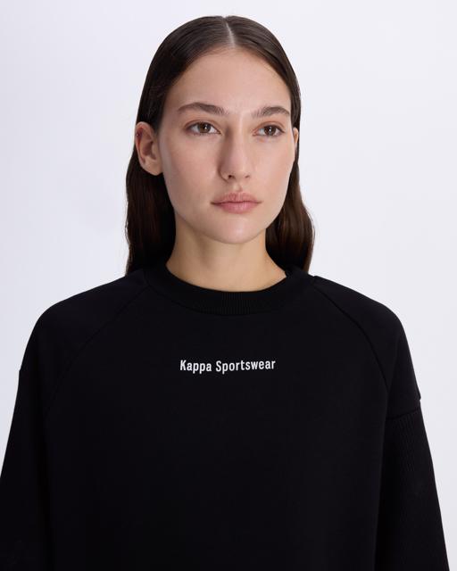 Siyah Authentic Angely Kadın Siyah Comfort Fit Sweatshirt - KAPPA® Türkiye