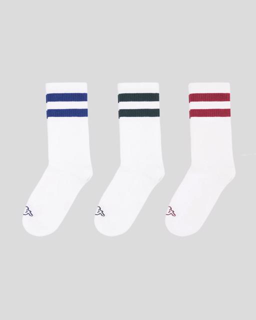 Beyaz Sasa 3pack Unisex Beyaz-Mavi-Haki Çorap - KAPPA® Türkiye
