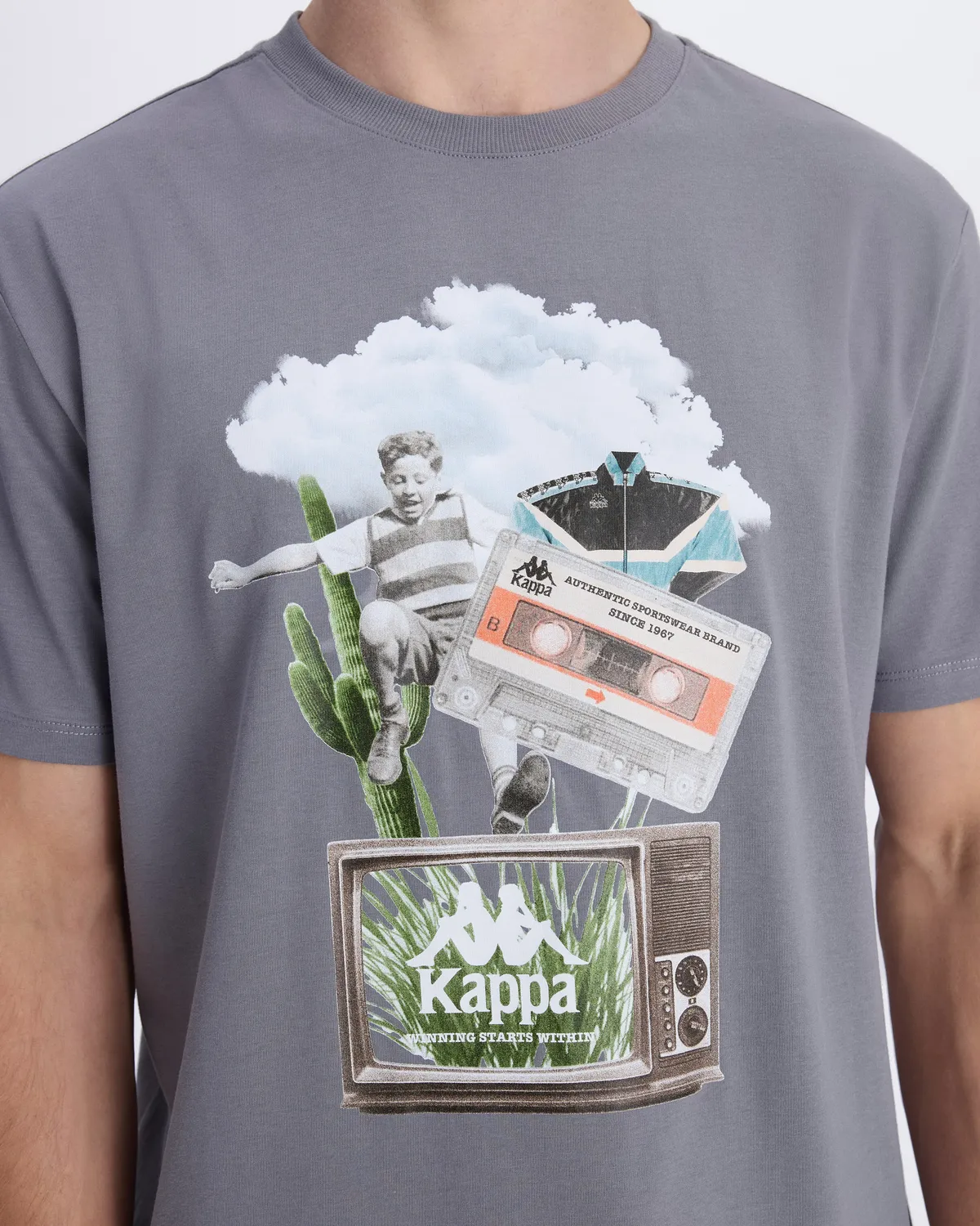 Gri Authentic Vitor Erkek Gri Regular Fit Tişört