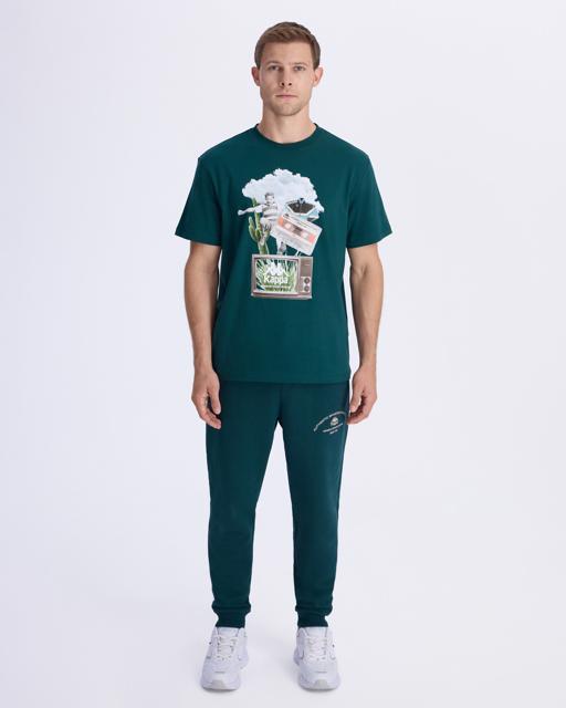 Yeşil Authentic Vitor Erkek Petrol Yeşili Regular Fit Tişört - KAPPA® Türkiye