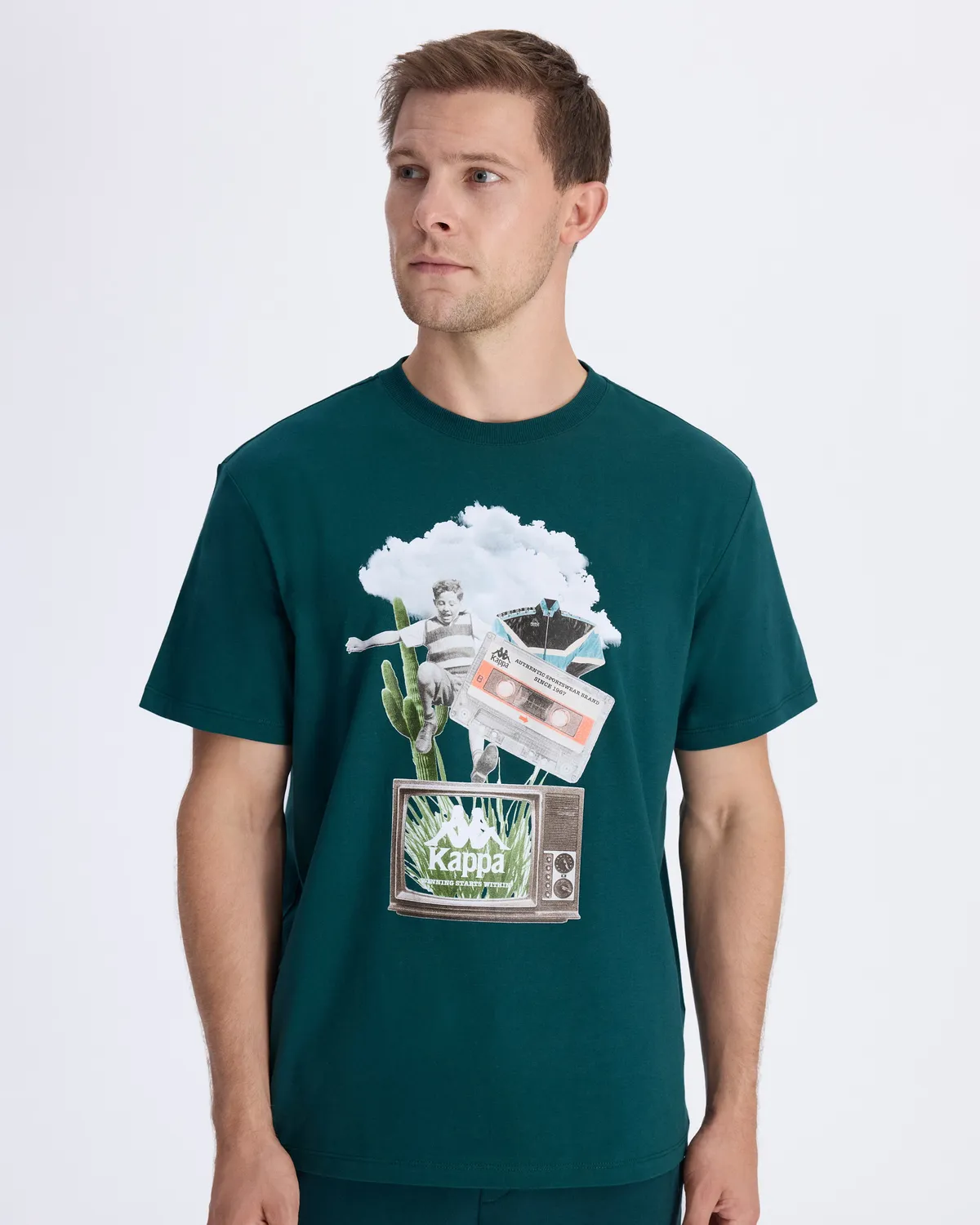 Yeşil Authentic Vitor Erkek Petrol Yeşili Regular Fit Tişört