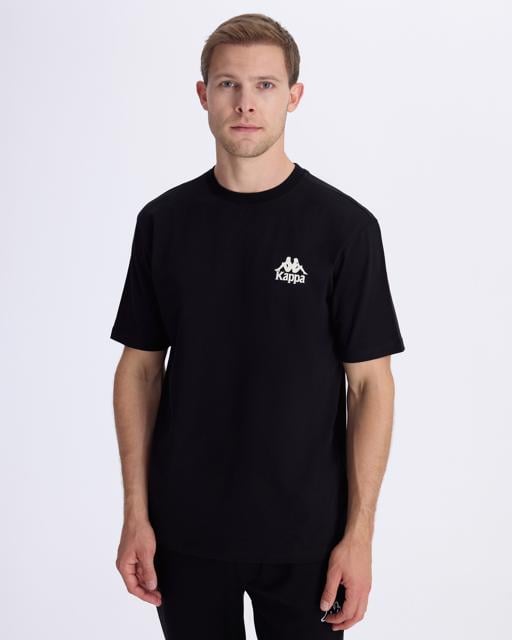 Siyah Authentic Baston Erkek Siyah Regular Fit Tişört - KAPPA® Türkiye