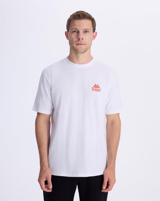 Beyaz Authentic Baston Erkek Beyaz Regular Fit Tişört - KAPPA® Türkiye