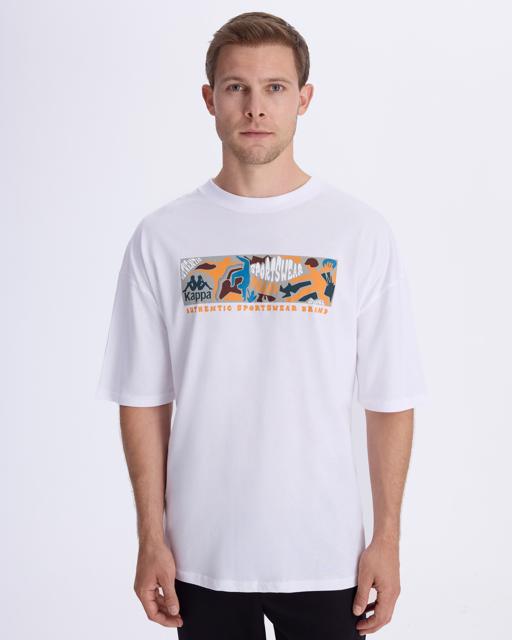 Beyaz Authentic Berlo Erkek Beyaz Oversize Fit Tişört - KAPPA® Türkiye
