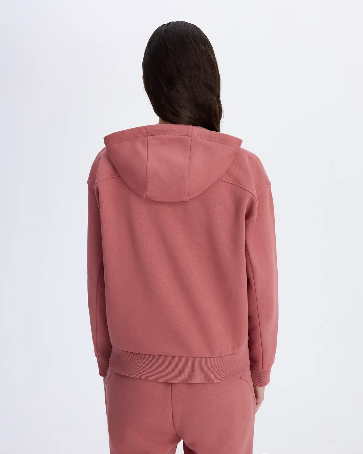 Pembe Logo Femisa Tur Kadın Gül Kurusu Comfort Fit Fermuarlı Eşofman Üstü