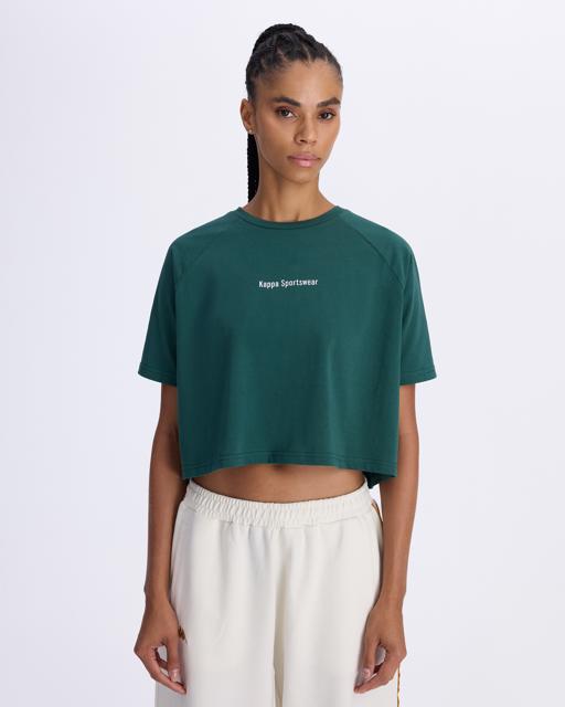 Yeşil Authentic Angelou Kadın Petrol Yeşili Comfort Fit Tişört - KAPPA® Türkiye