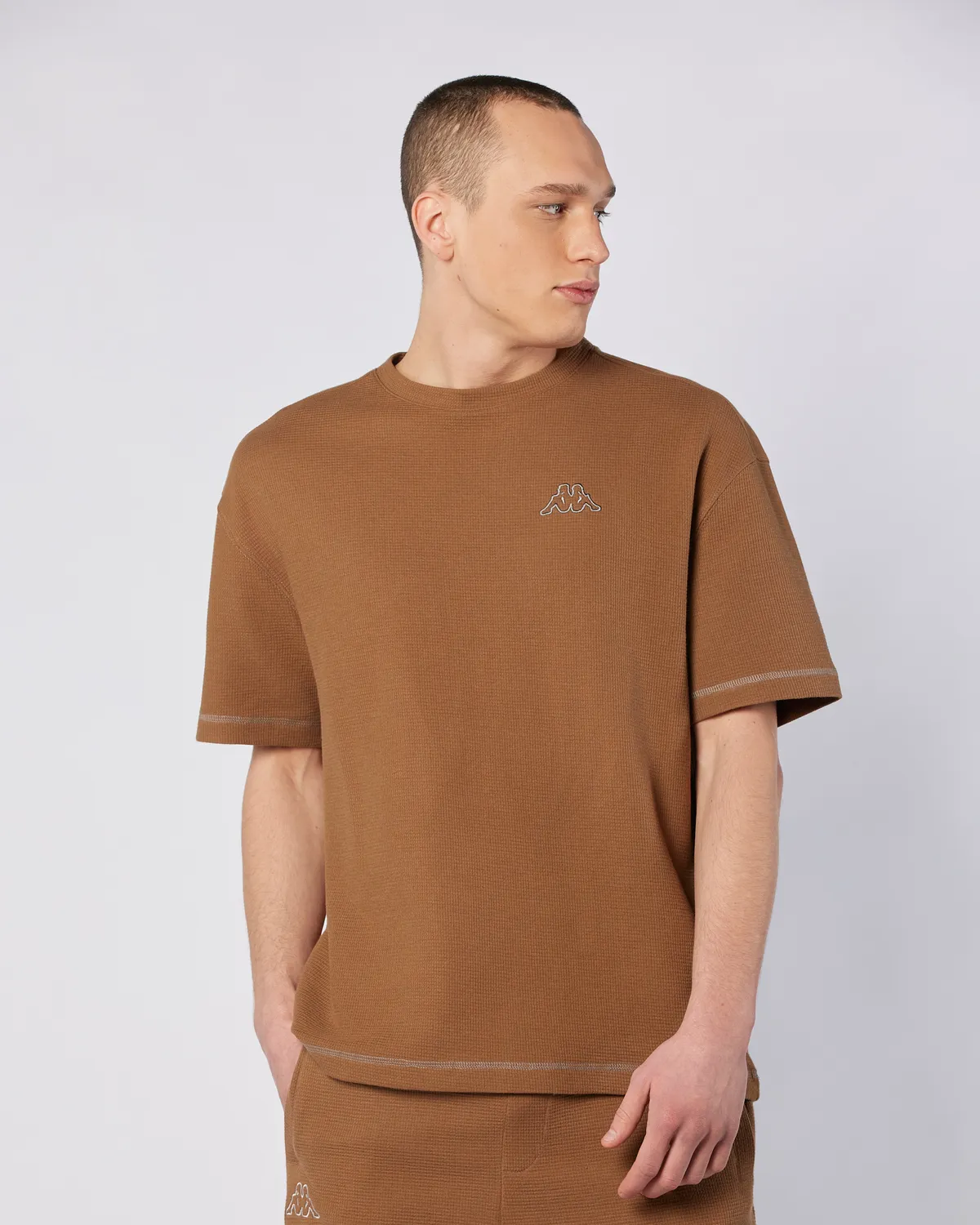 Kahverengi Logo Pronton Erkek Kahverengi Regular Fit Tişört