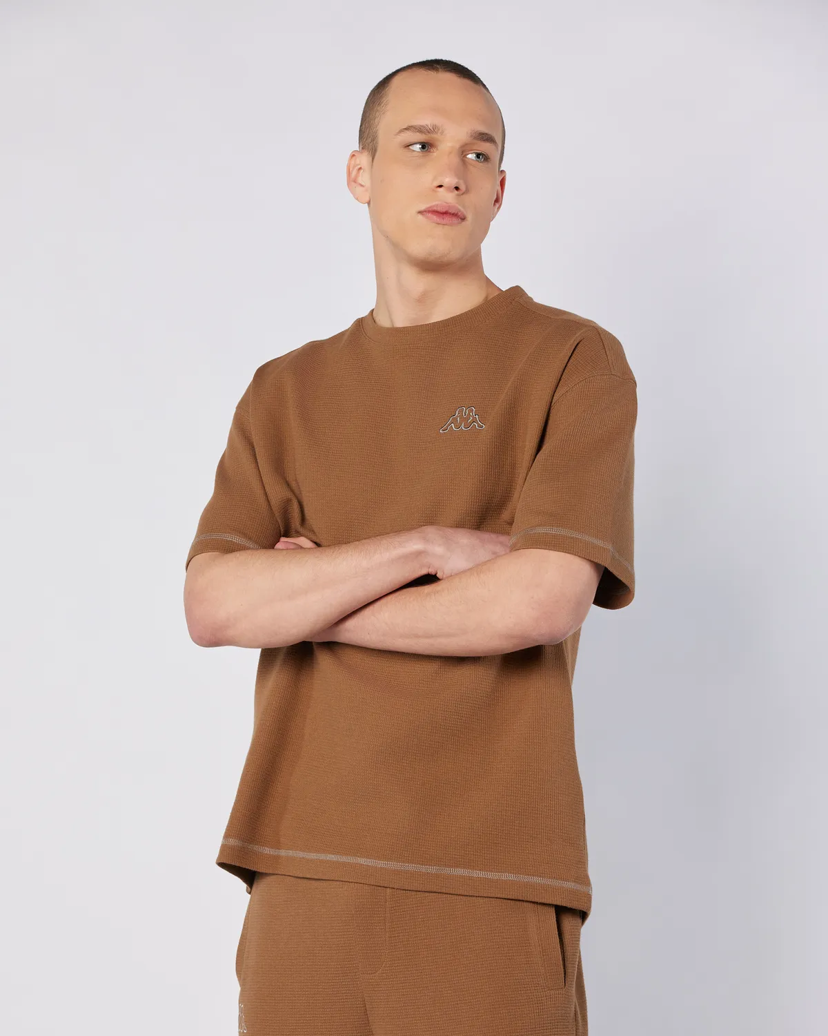 Kahverengi Logo Pronton Erkek Kahverengi Regular Fit Tişört