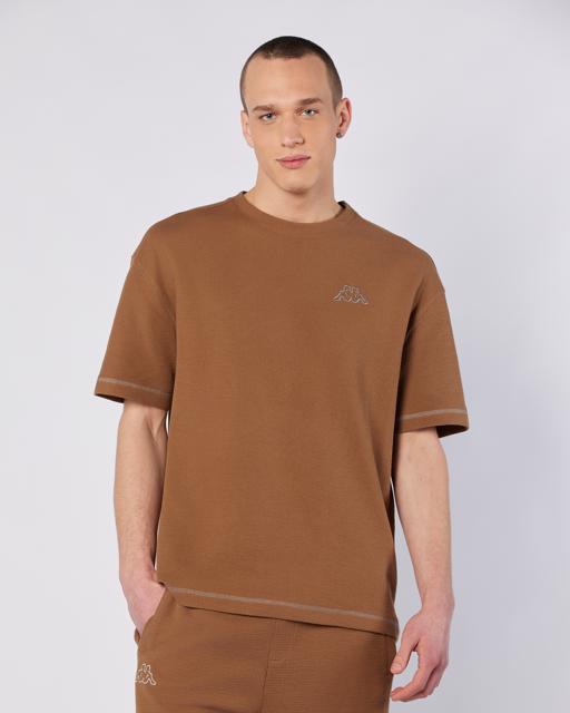 Kahverengi Logo Pronton Erkek Kahverengi Regular Fit Tişört - KAPPA® Türkiye