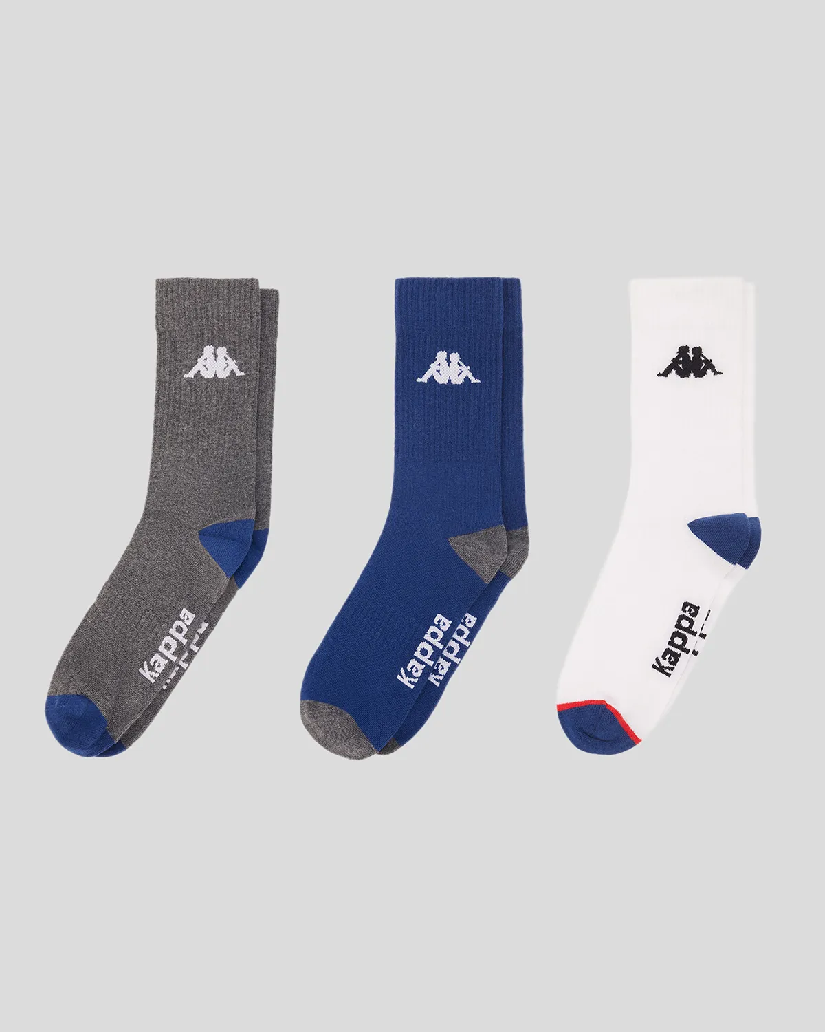 Beyaz Konrad 3pack Unisex Beyaz-Mavi-Gri Çorap