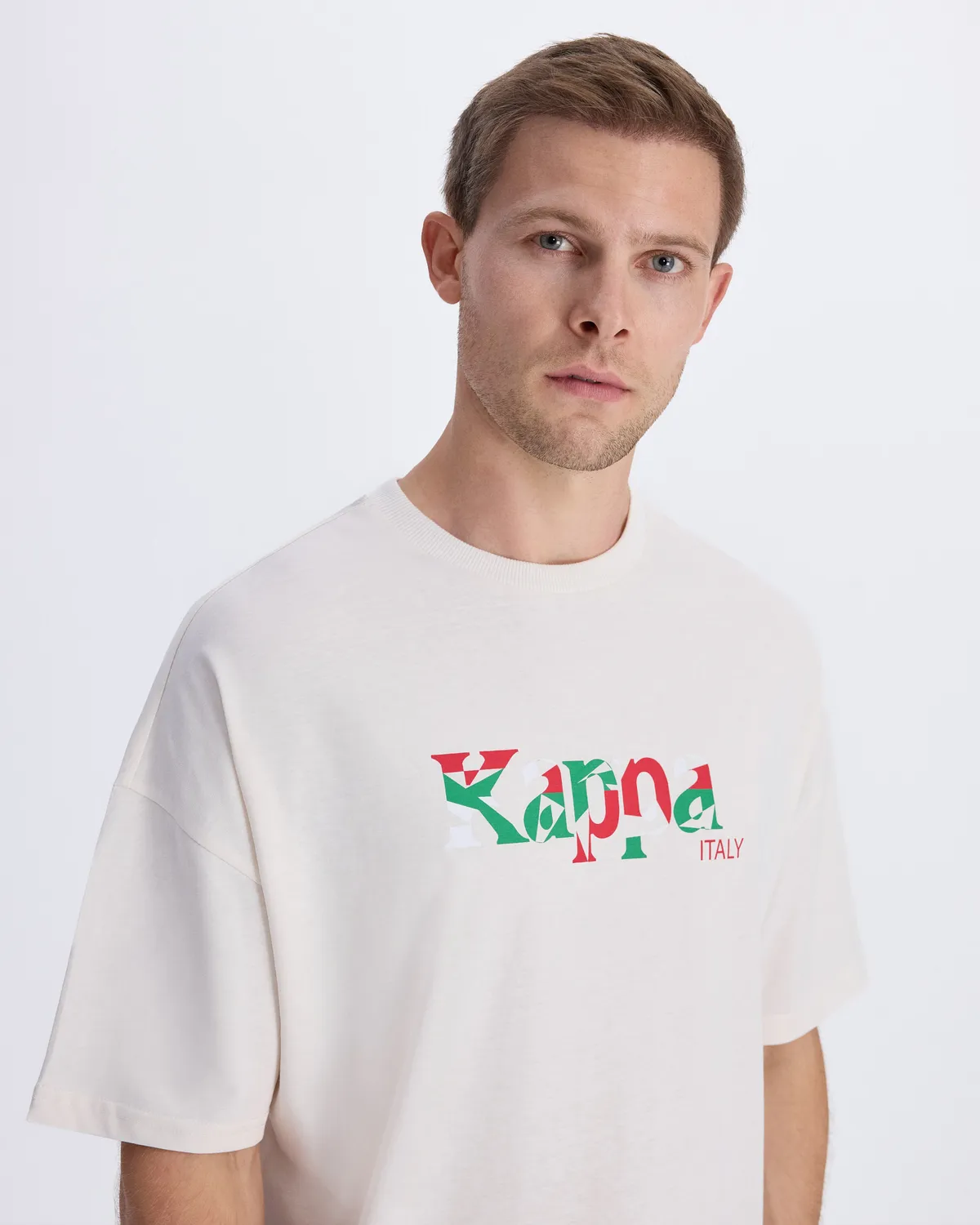 Gri Authentic İtaly T-Shirt Erkek Beyaz Comfort Fit Tişört