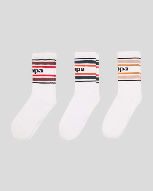 Beyaz Marcel 3pack Unisex Beyaz-Siyah Çorap - KAPPA® Türkiye