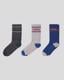 Mavi-Alste 3pack Unisex Mavi-Gri Çorap