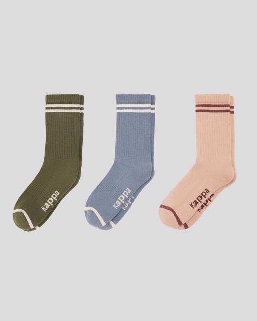 Bej Sasy 3pack Unisex Bej-Haki-Yeşil Çorap - KAPPA® Türkiye