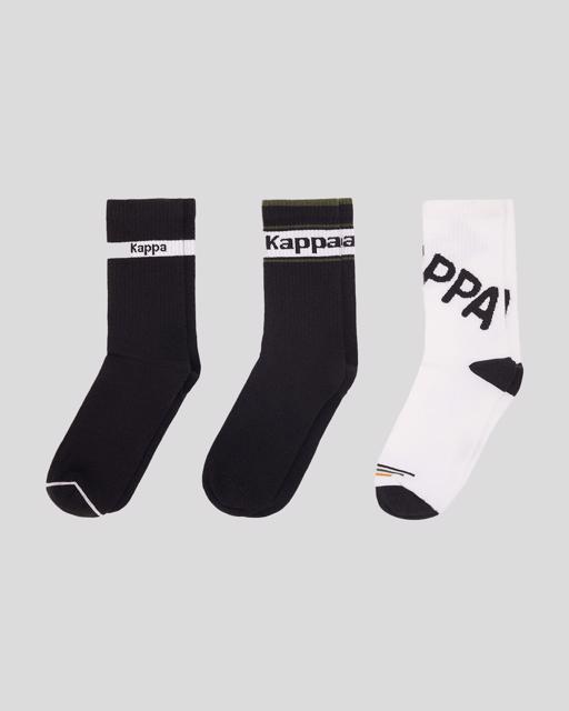 Siyah Twel 3pack Unisex Siyah-Beyaz Çorap - KAPPA® Türkiye