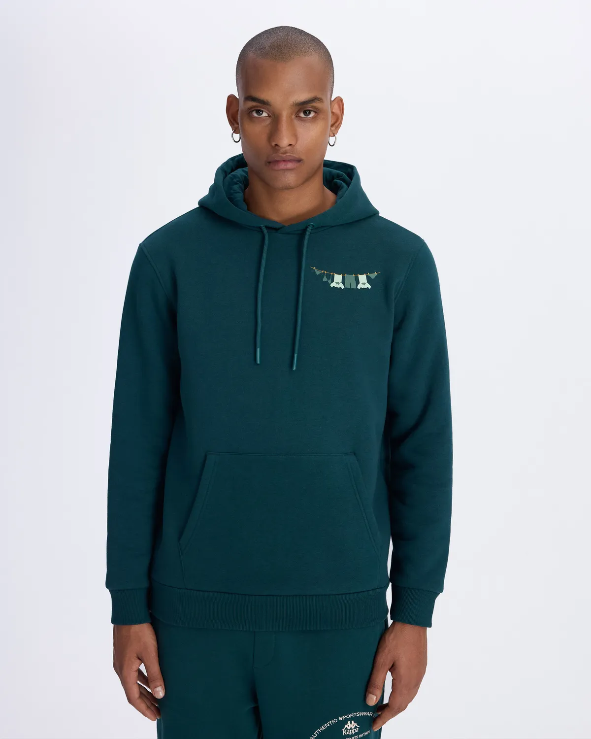 Yeşil Authentic Graphik Phelps Unisex Petrol Yeşili Regular Fit Hoodie