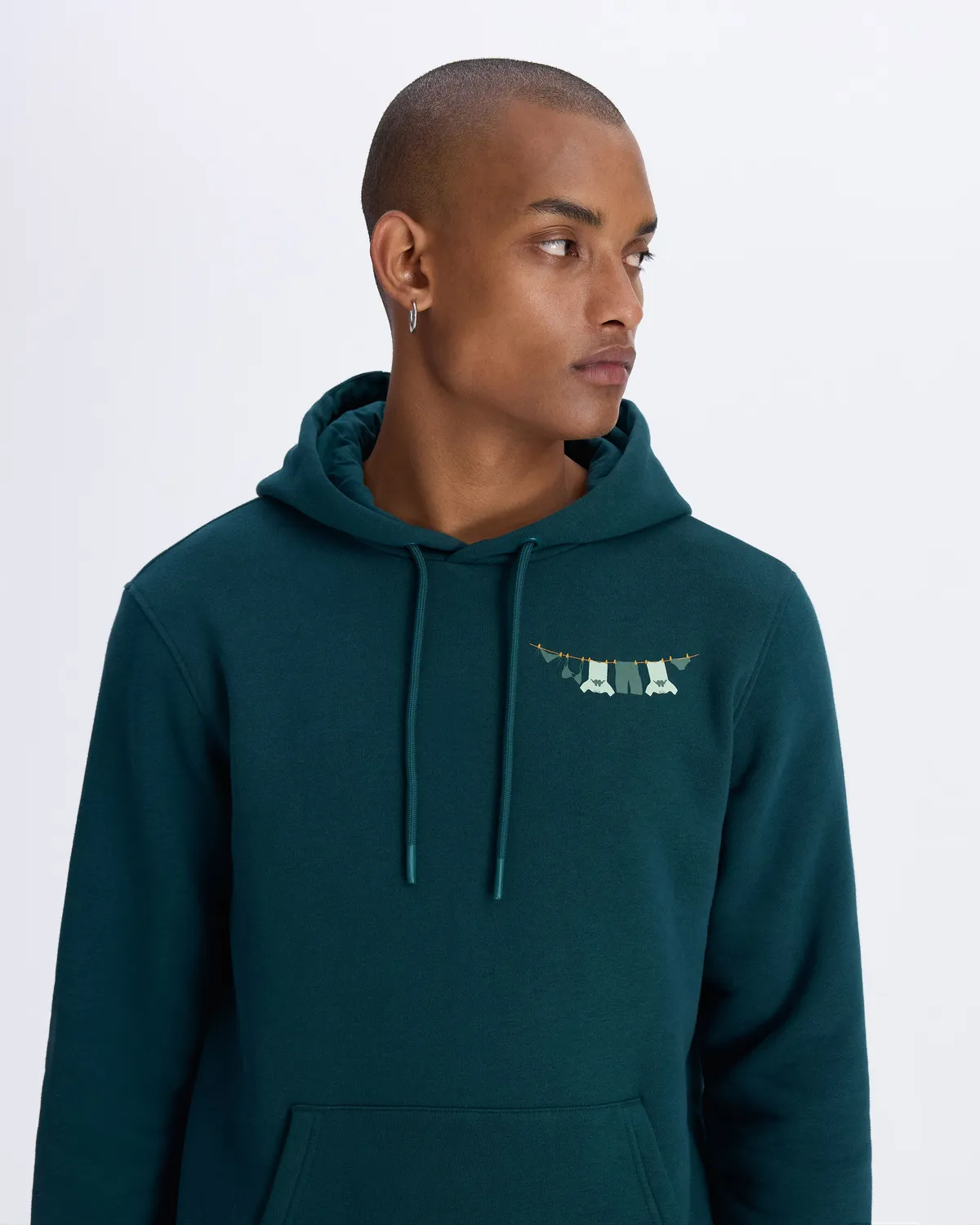 Yeşil Authentic Graphik Phelps Unisex Petrol Yeşili Regular Fit Hoodie