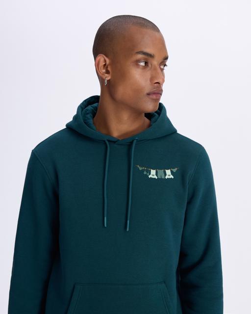 Yeşil Authentic Graphik Phelps Unisex Petrol Yeşili Regular Fit Hoodie - KAPPA® Türkiye