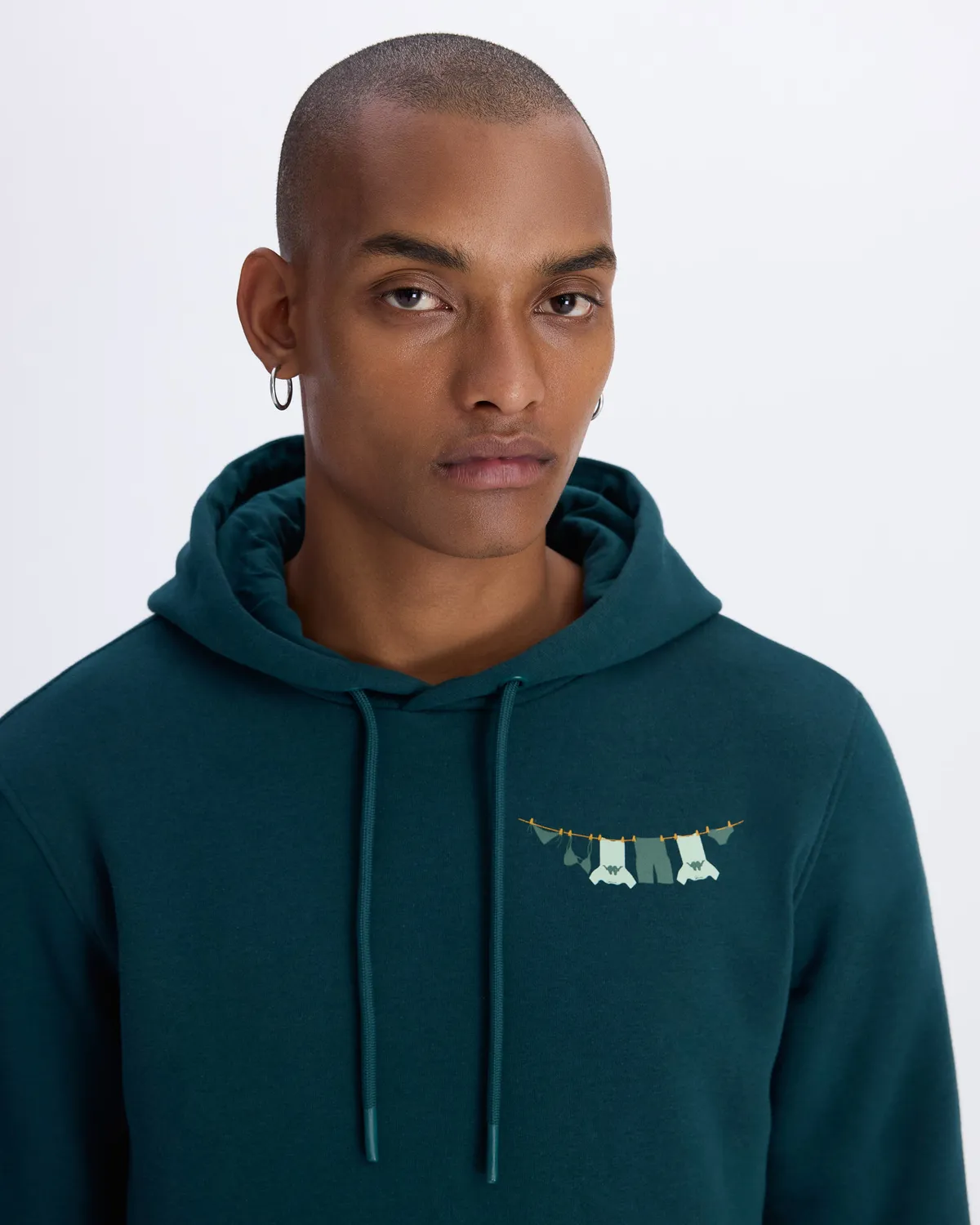 Yeşil Authentic Graphik Phelps Unisex Petrol Yeşili Regular Fit Hoodie