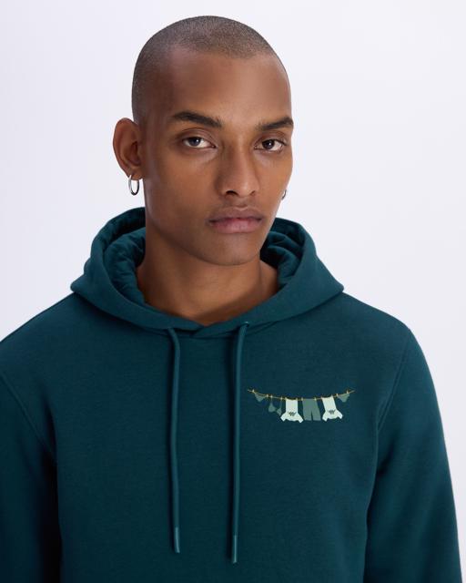 Yeşil Authentic Graphik Phelps Unisex Petrol Yeşili Regular Fit Hoodie - KAPPA® Türkiye