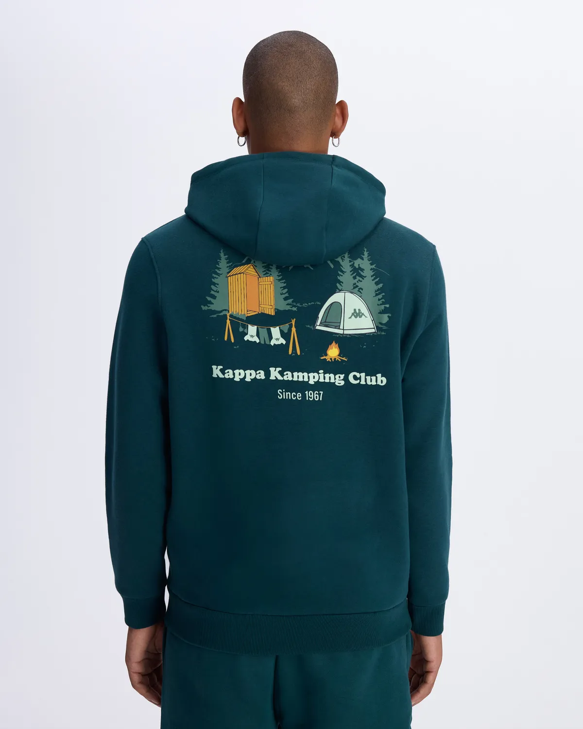 Yeşil Authentic Graphik Phelps Unisex Petrol Yeşili Regular Fit Hoodie