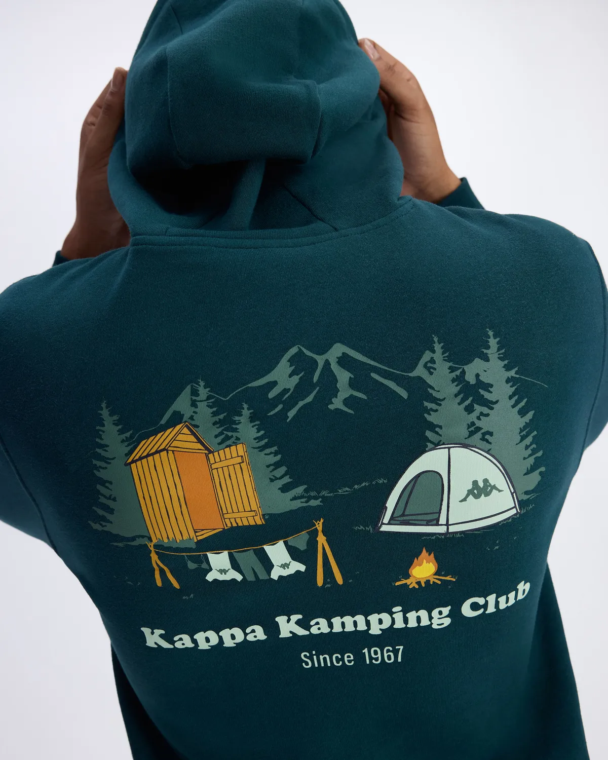 Yeşil Authentic Graphik Phelps Unisex Petrol Yeşili Regular Fit Hoodie